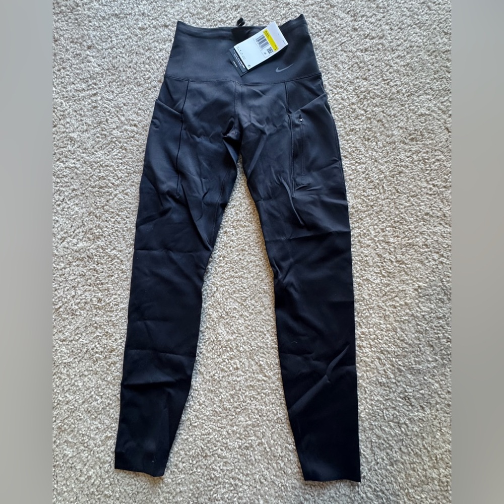 Nike Go Firm-Support High-Rise 7/8 Leggings Pockets DQ5636-010 Black SMALL NEW